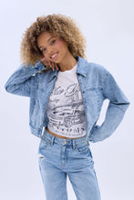 Denim Zip-Up Bomber Jacket thumbnail 1