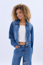 Denim Zip-Up Bomber Jacket thumbnail 5