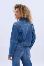 Denim Zip-Up Bomber Jacket thumbnail 7