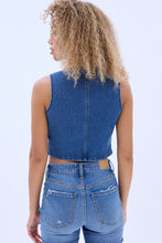 Gilet boutonnée en denim thumbnail 8