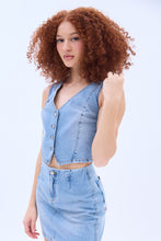 Denim Button-Up Vest thumbnail 1