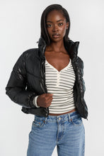 Mock Neck Cropped Puffer Jacket thumbnail 1