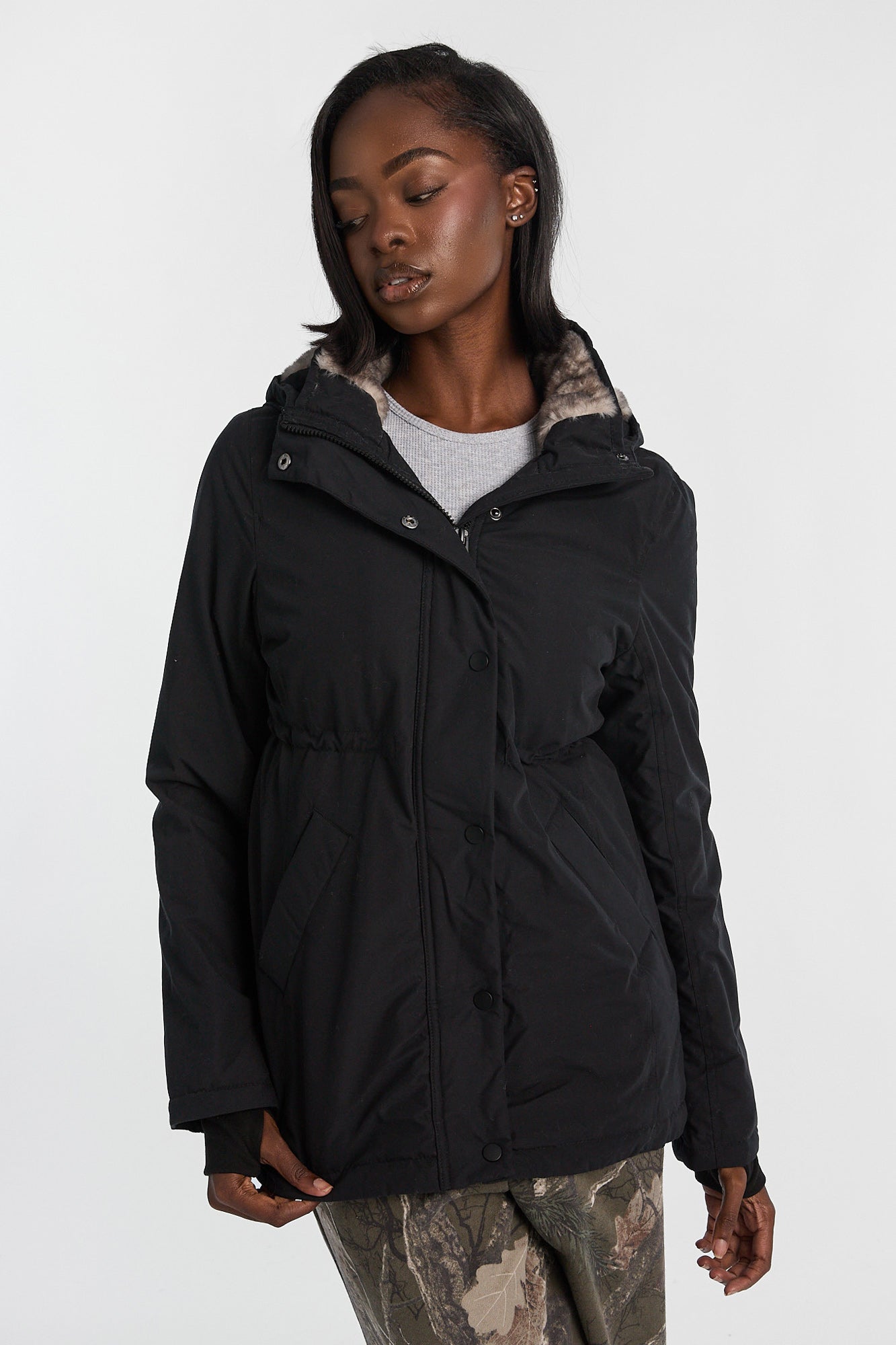 Faux-Fur Lined Hooded Parka