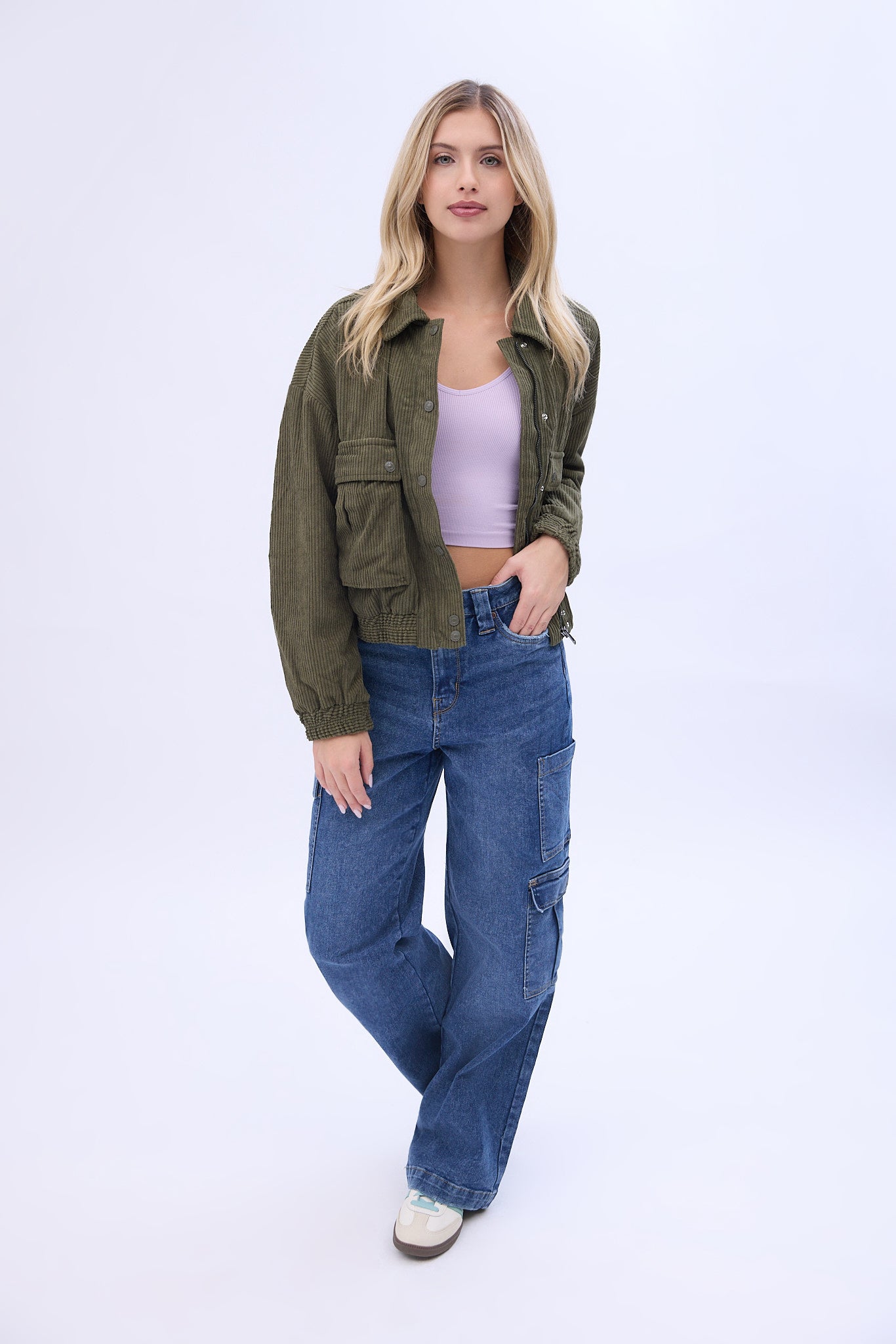 Corduroy Oversized Cargo Bomber Jacket – Bluenotes