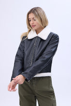 Faux Shearling Motorcycle Jacket thumbnail 1