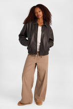 Faux-Leather Zip-Up Bomber Jacket thumbnail 4