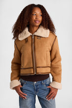 Faux-Suede Jacket With Faux-Shearling Collar thumbnail 1