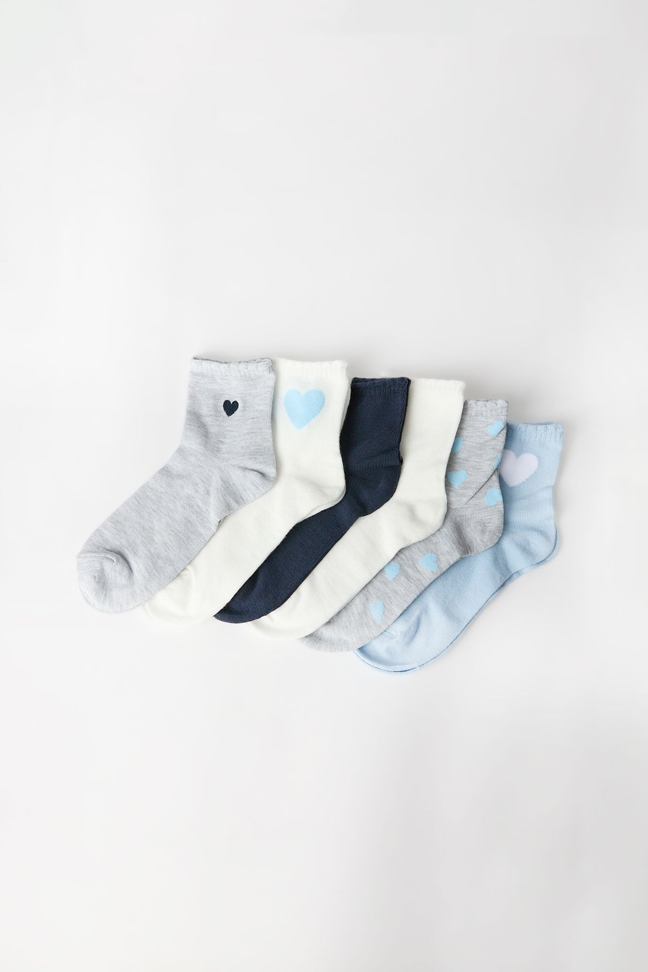 Scalloped Quarter Socks 6-Pack