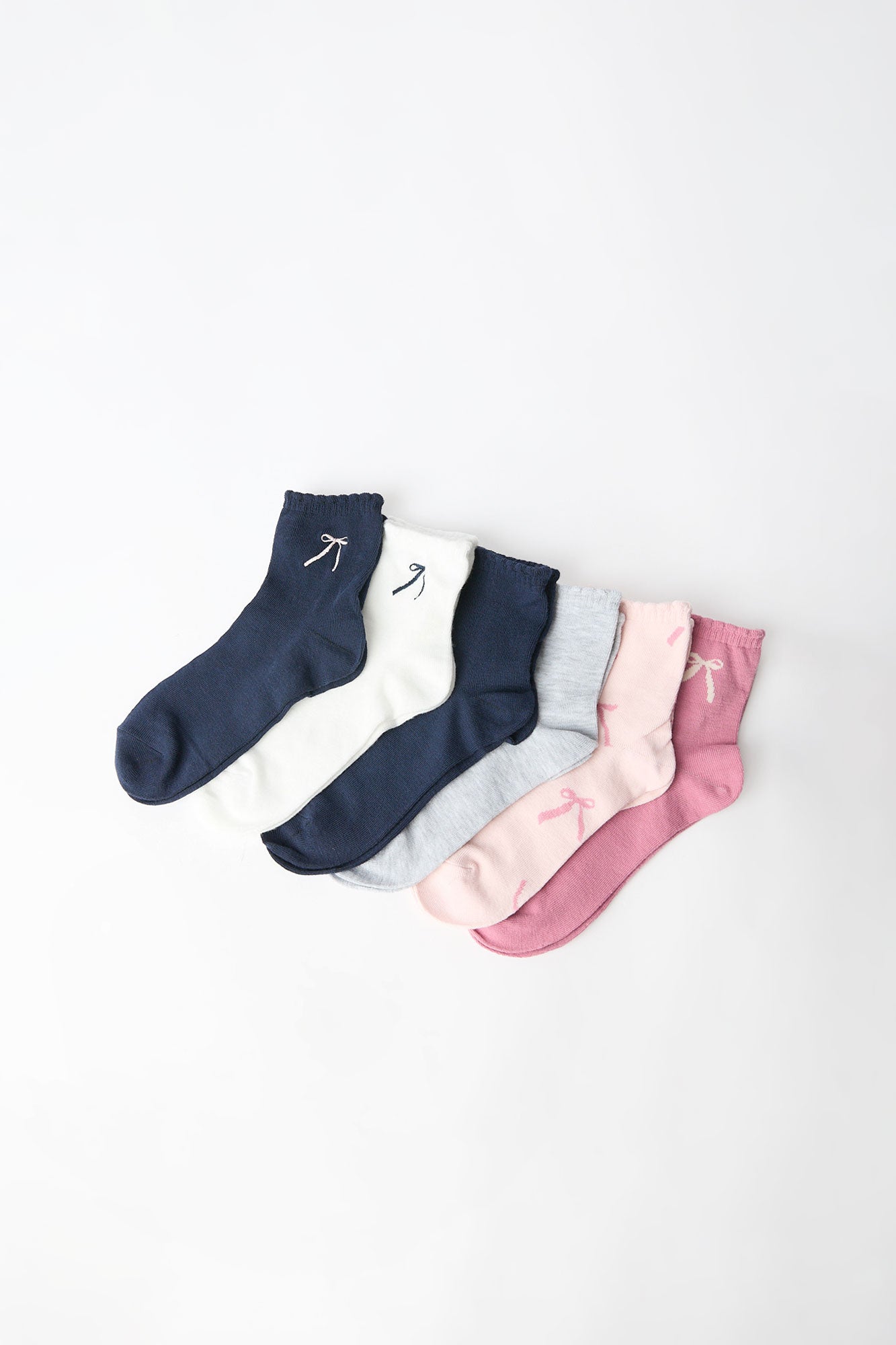 Scalloped Quarter Socks 6-Pack
