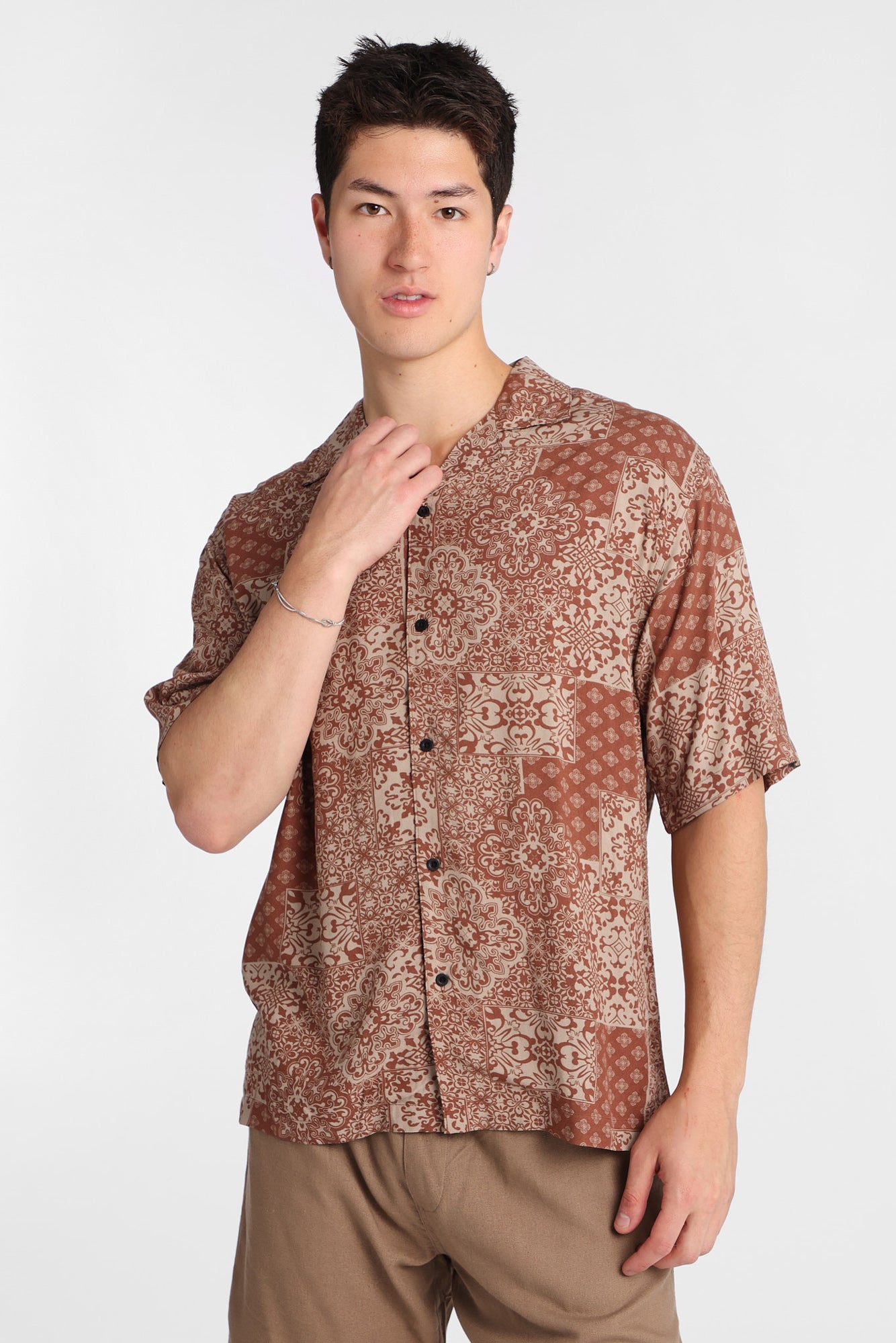 Bandana Print Short Sleeve Shirt