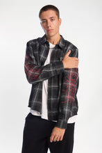 Abstract Print Cotton Flannel Plaid Button-Up Boxy Shirt thumbnail 1