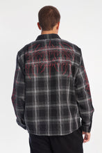 Abstract Print Cotton Flannel Plaid Button-Up Boxy Shirt thumbnail 3