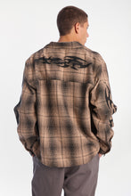 Abstract Print Cotton Flannel Plaid Button-Up Boxy Shirt thumbnail 3