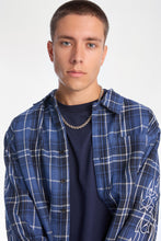 Wings Print Cotton Flannel Plaid Button-Up Boxy Shirt thumbnail 2