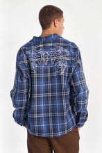 Wings Print Cotton Flannel Plaid Button-Up Boxy Shirt thumbnail 3