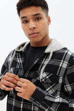 North Western Plaid Flannel Hooded Overshirt thumbnail 3