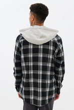 North Western Plaid Flannel Hooded Overshirt thumbnail 4