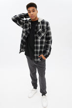 North Western Plaid Flannel Hooded Overshirt thumbnail 5