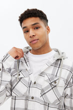 North Western Plaid Flannel Hooded Overshirt thumbnail 7