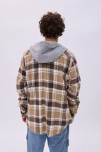 North Western Hooded Plaid Flannel Overshirt thumbnail 3