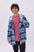 North Western Hooded Plaid Flannel Overshirt thumbnail 5