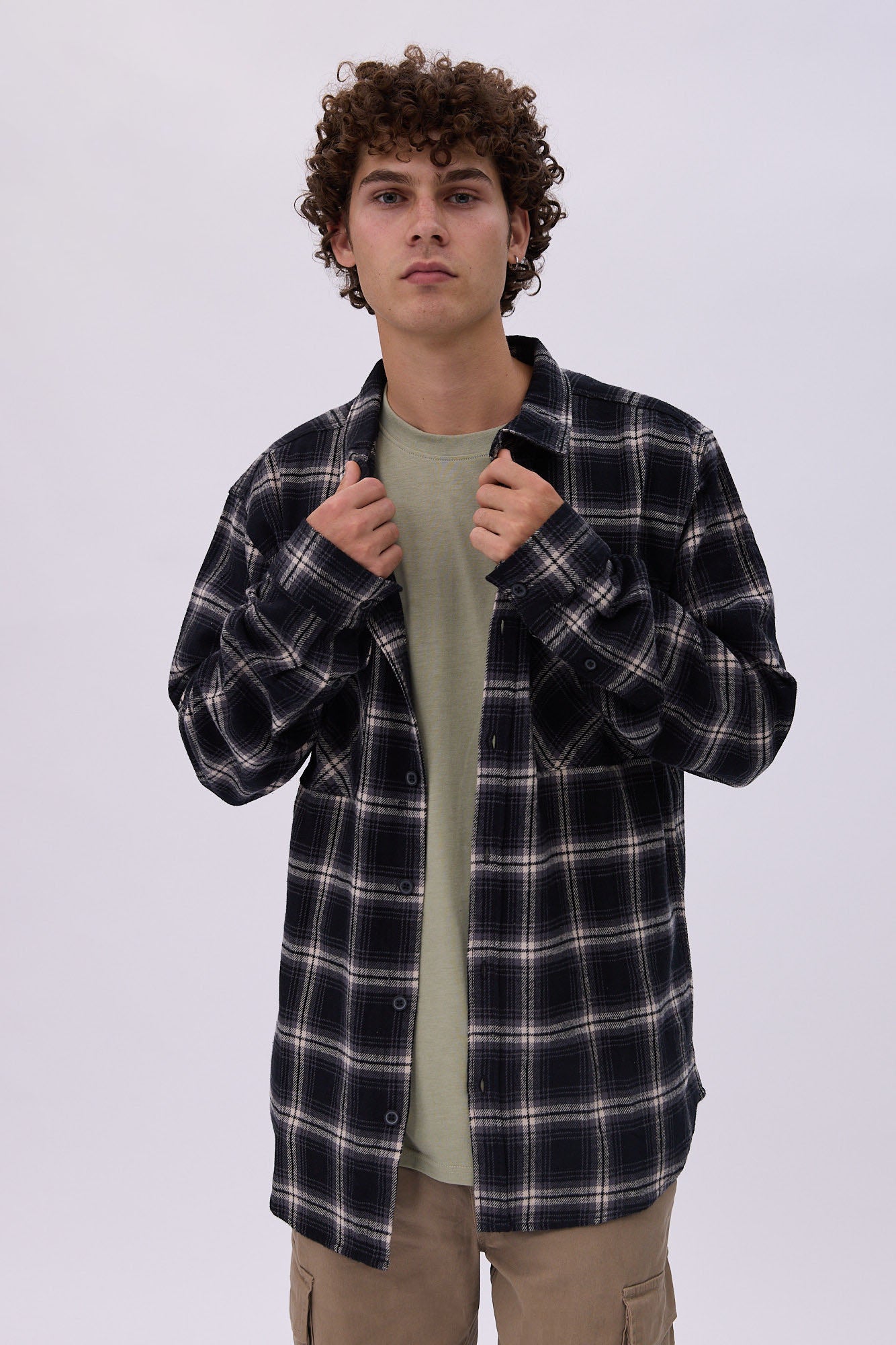 North Western 2 Pocket Plaid Flannel Overshirt