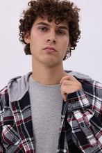 North Western Hooded Plaid Flannel Overshirt thumbnail 3