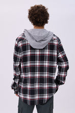 North Western Hooded Plaid Flannel Overshirt thumbnail 4