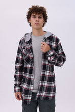 North Western Hooded Plaid Flannel Overshirt thumbnail 2