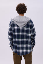 North Western Hooded Plaid Flannel Overshirt thumbnail 7