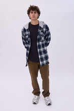 North Western Hooded Plaid Flannel Overshirt thumbnail 8