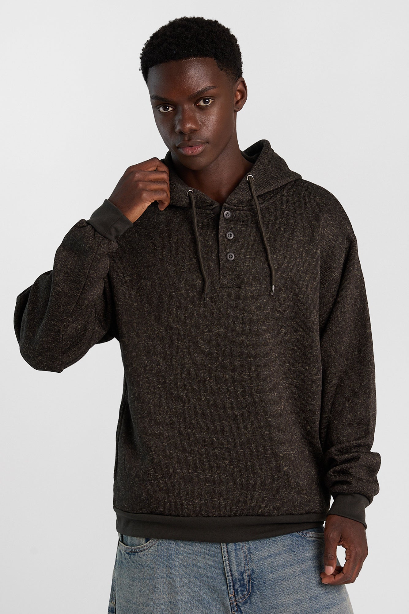North Western Hooded Henley Sweater
