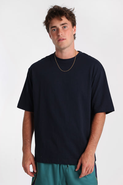 Heavy-Weight Knit Crew Neck Oversized Tee – Bluenotes