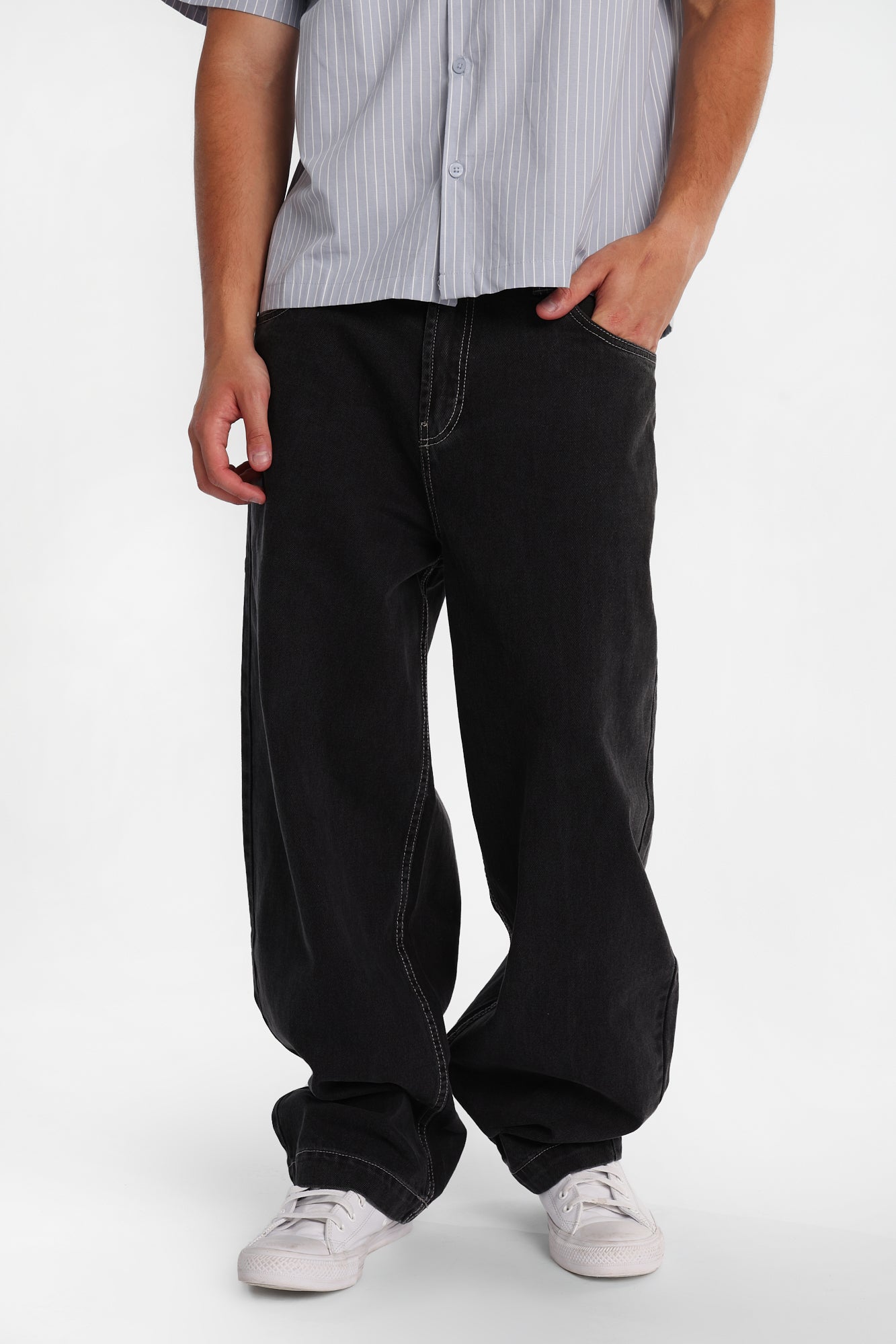 Washed Black Skater Jeans