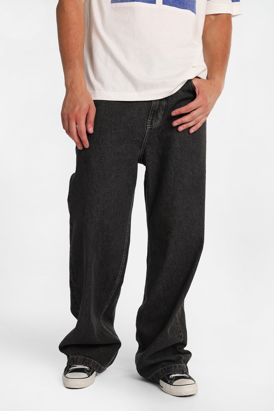 Washed Black Ultra-Baggy Jeans – Bluenotes