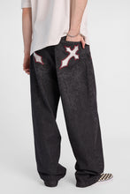 Cross Embroidered Laser Print Skater Jeans thumbnail 3