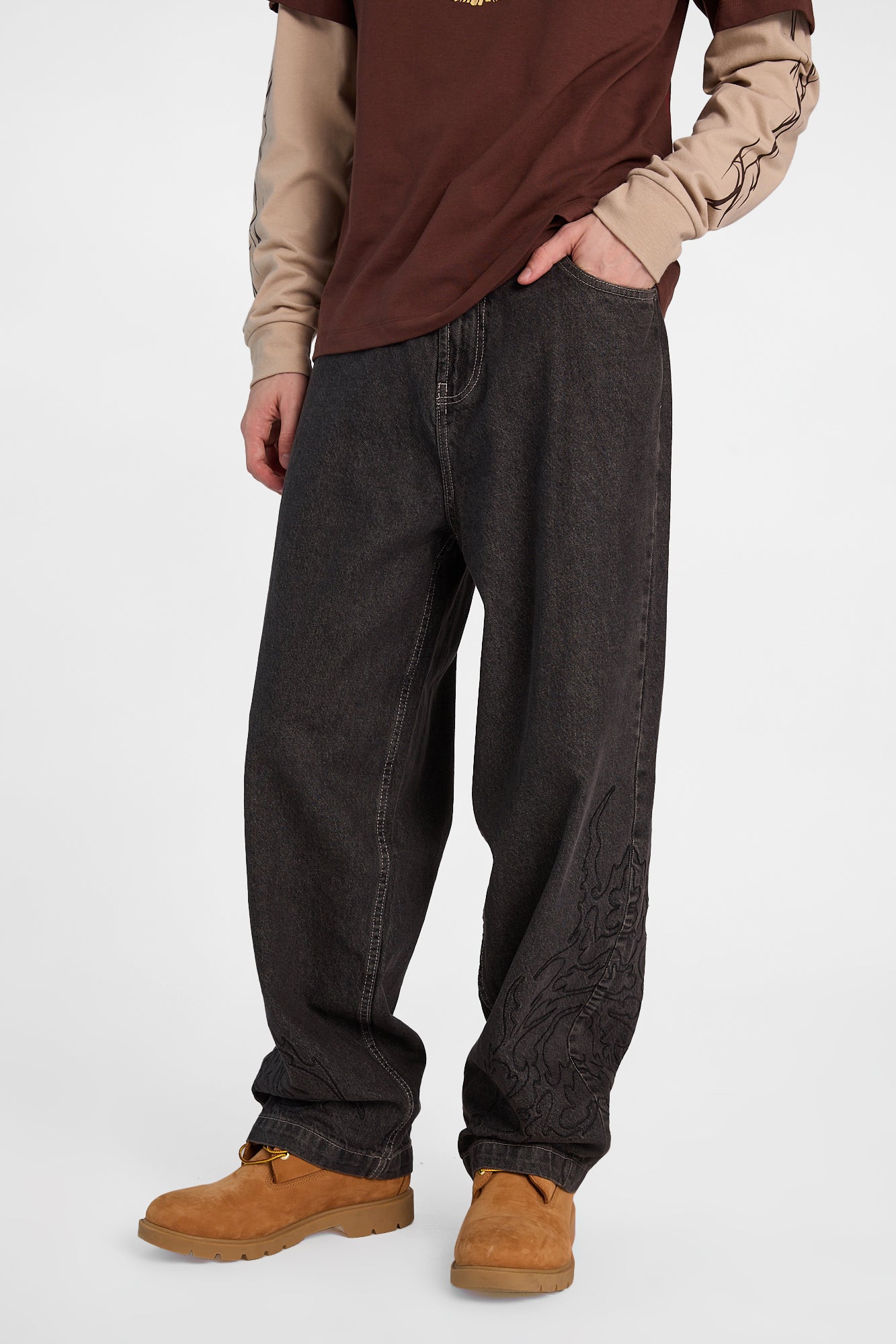 Flames Printed Skater Jeans