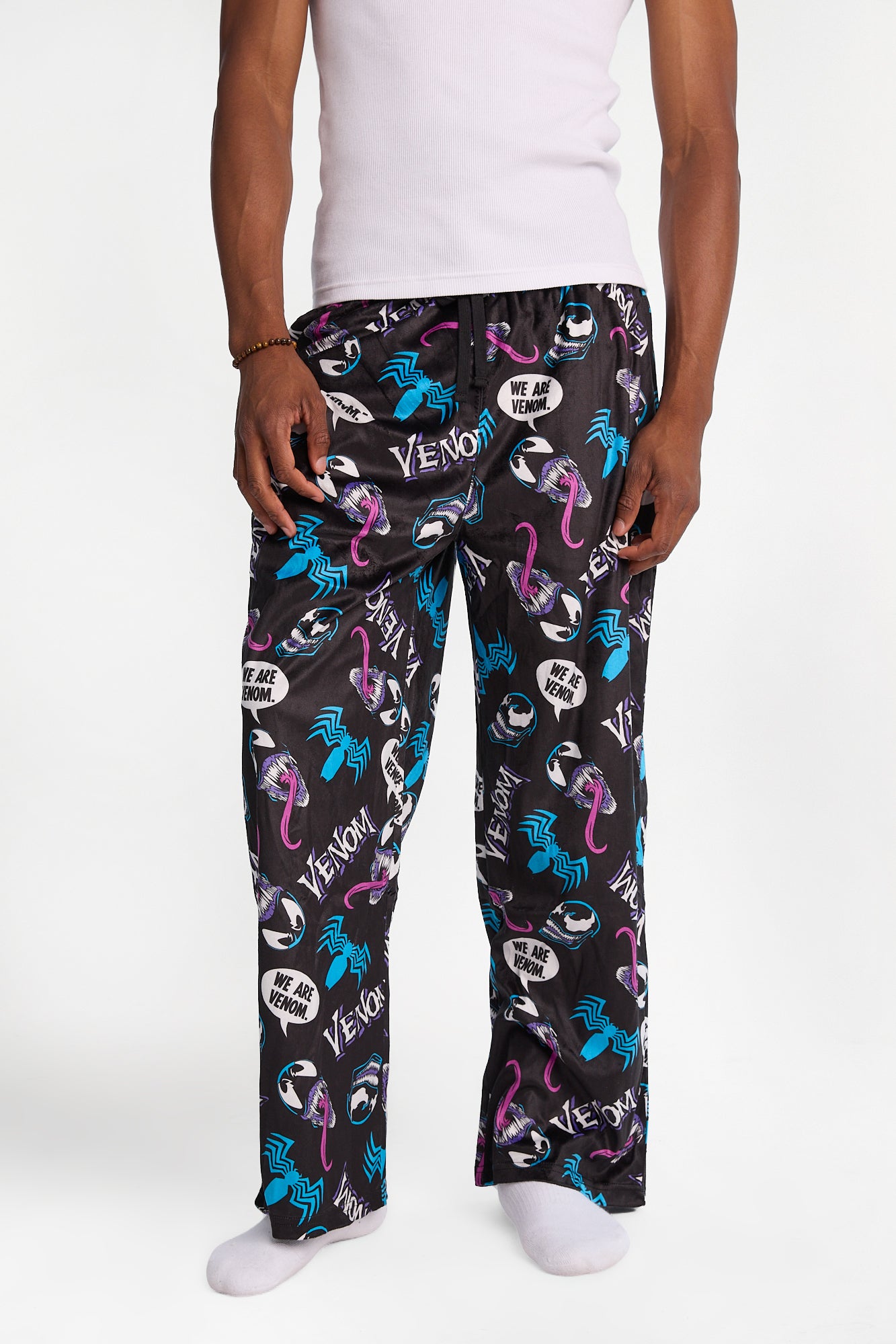 Pantalon pyjama en molleton soyeux imprimé Venom