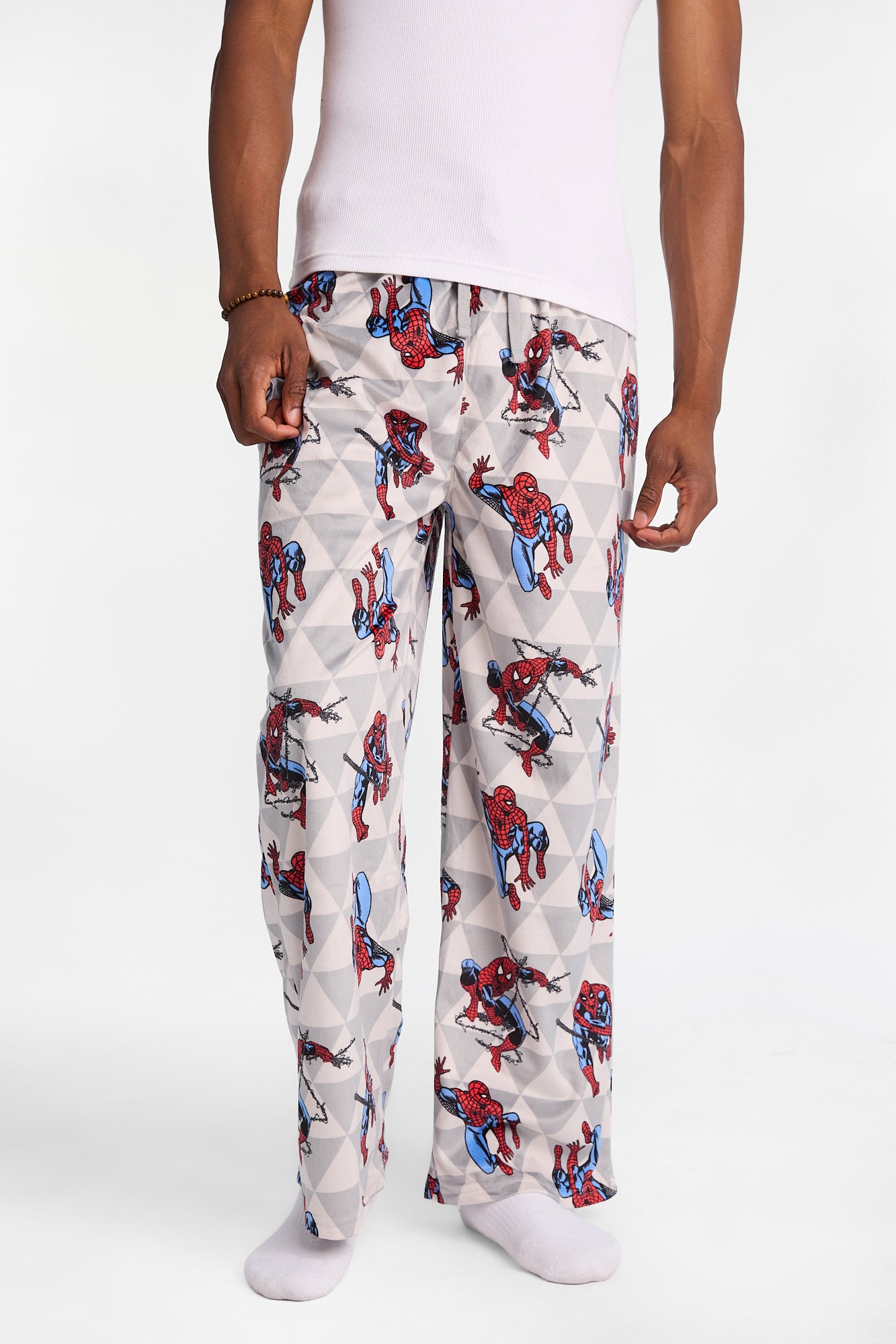 Pantalon pyjama en molleton soyeux imprimé toile Spider-Man