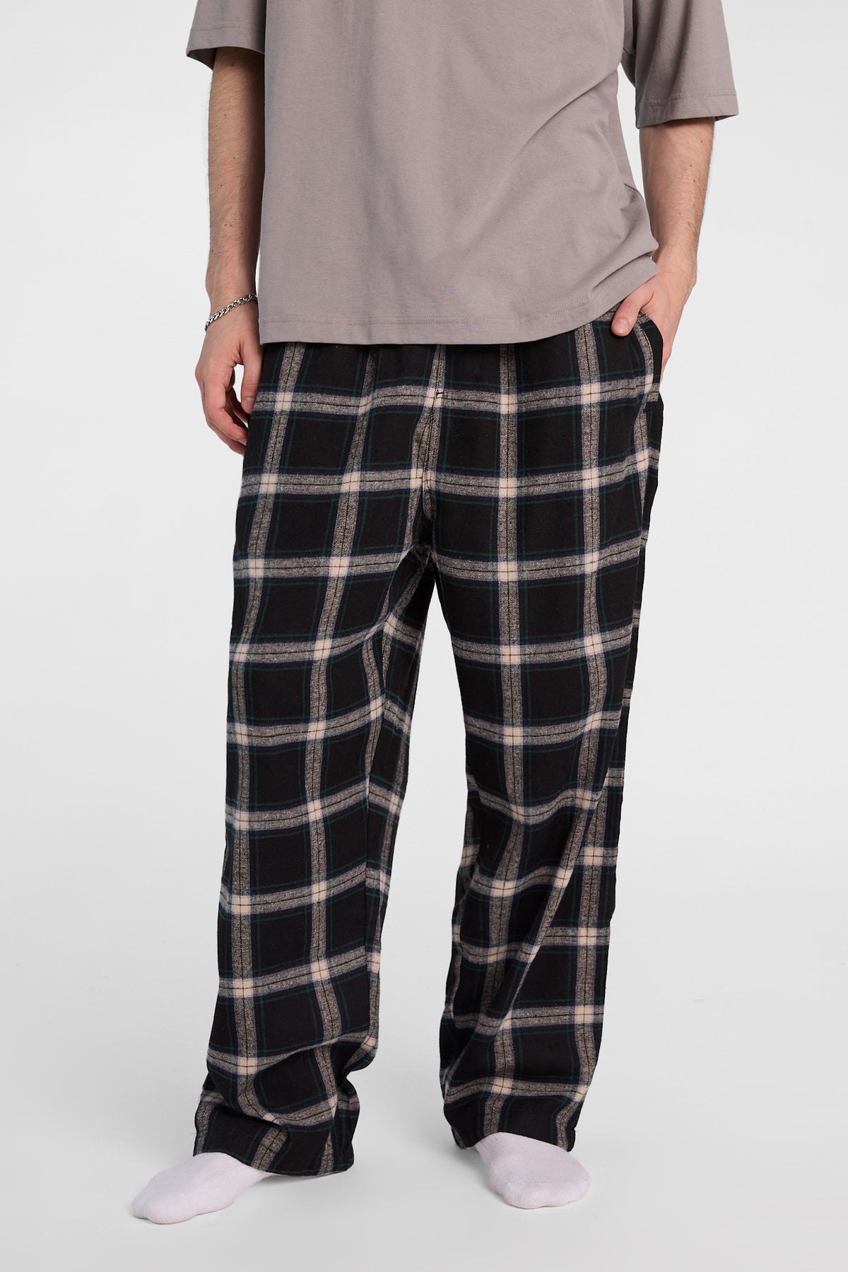 Classic Windowpane Plaid Pajama Pants