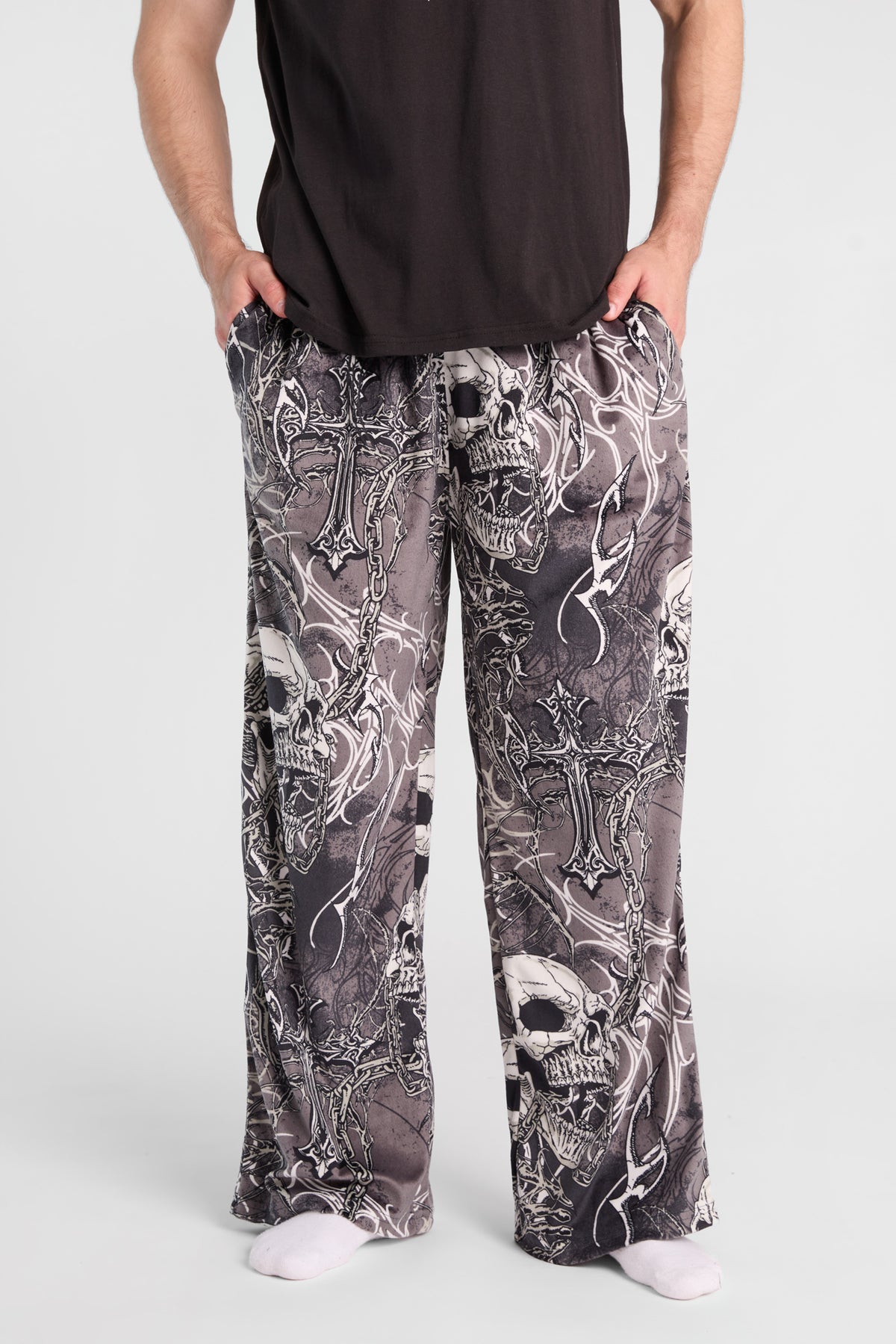 Skulls Print Pajama Pants