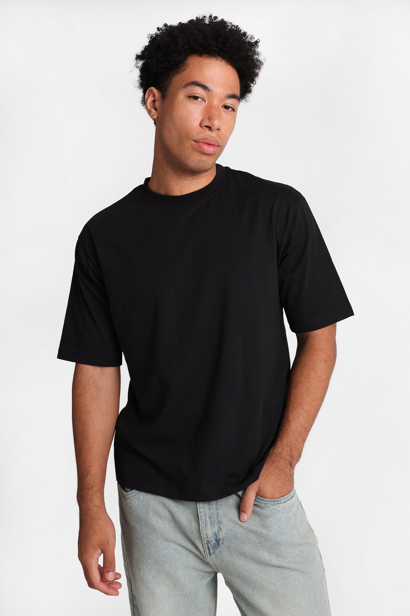 T-shirt haut de gamme surdimensionné à col ras du cou