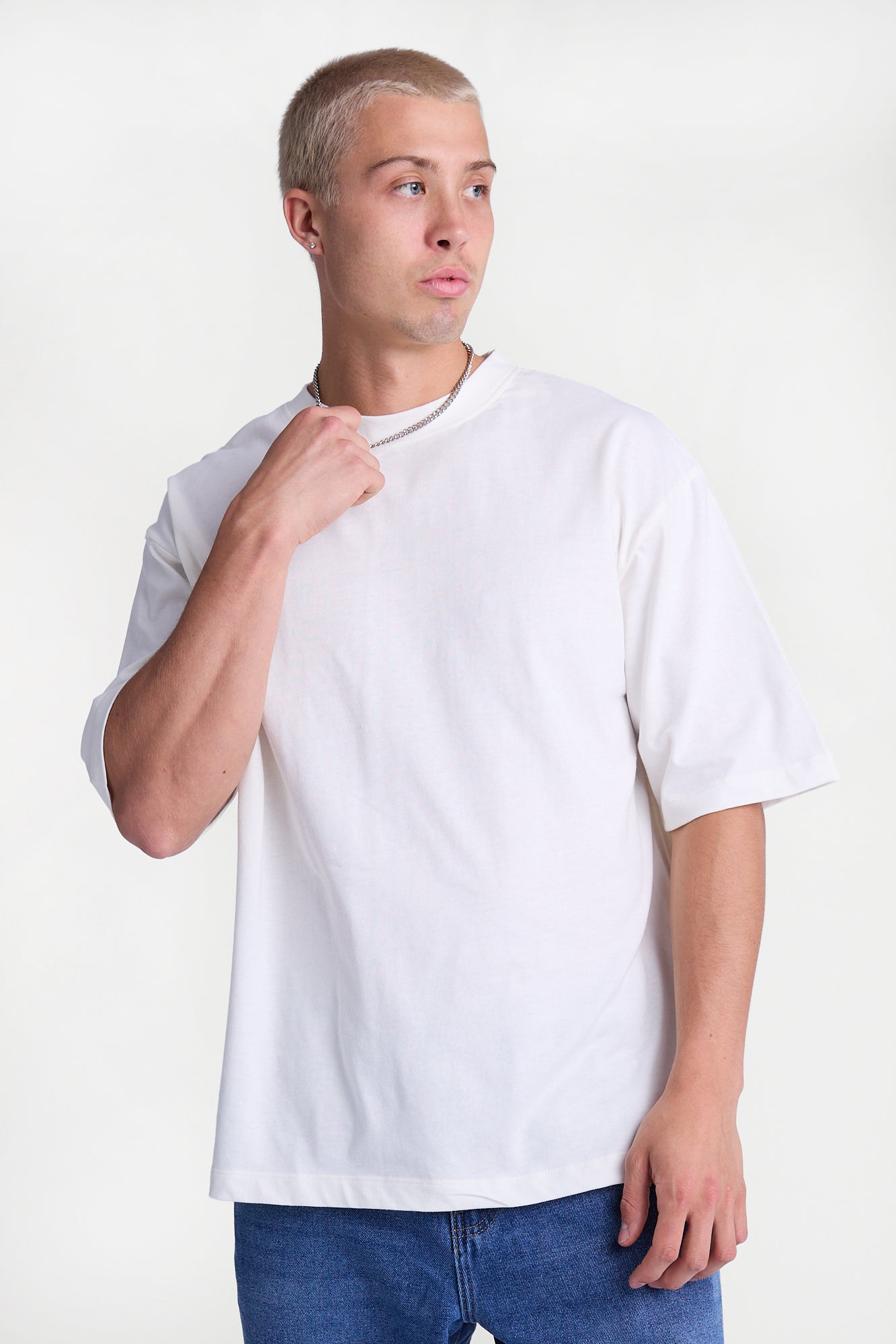 T-shirt haut de gamme surdimensionné à col ras du cou