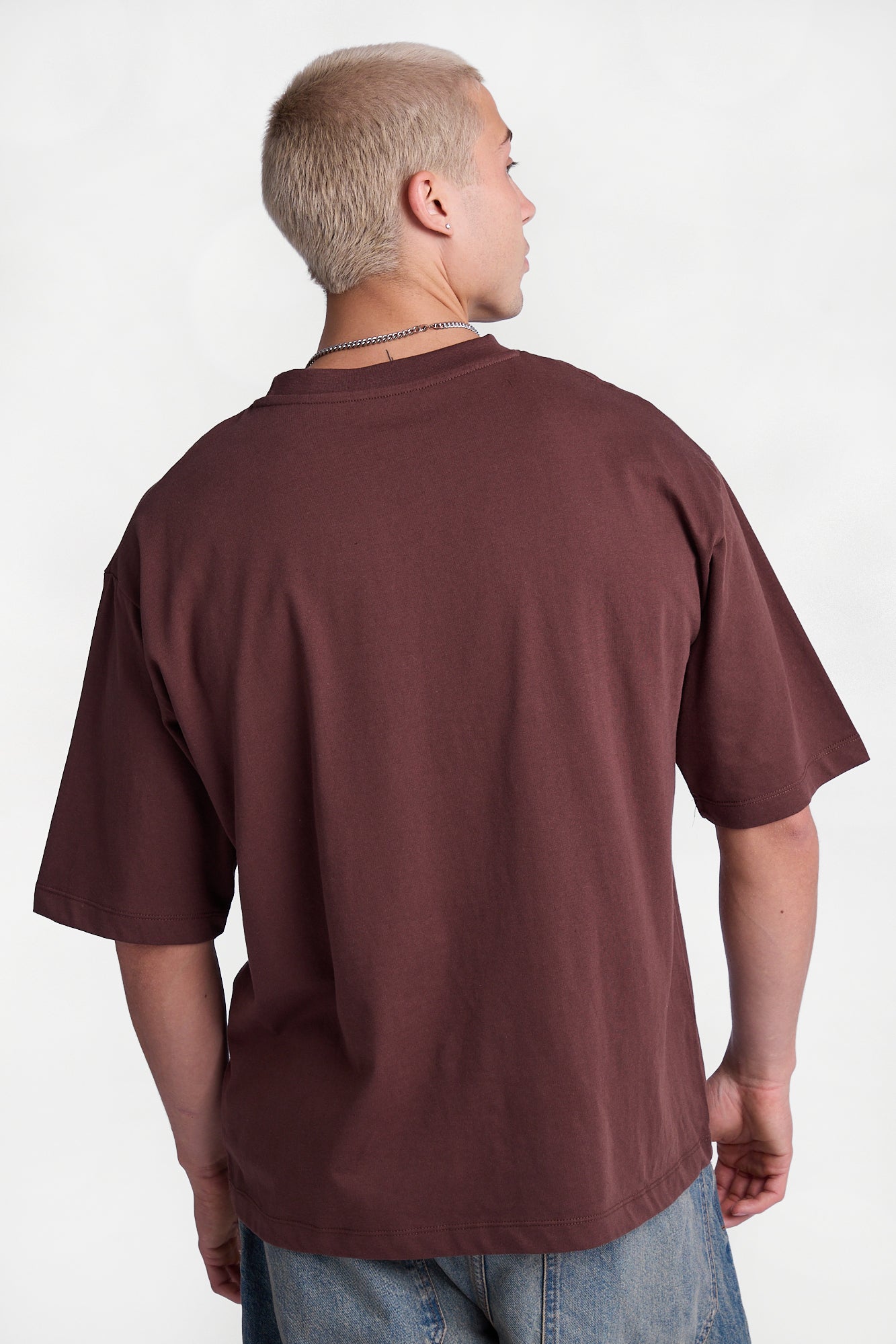 T-shirt haut de gamme surdimensionné à col ras du cou