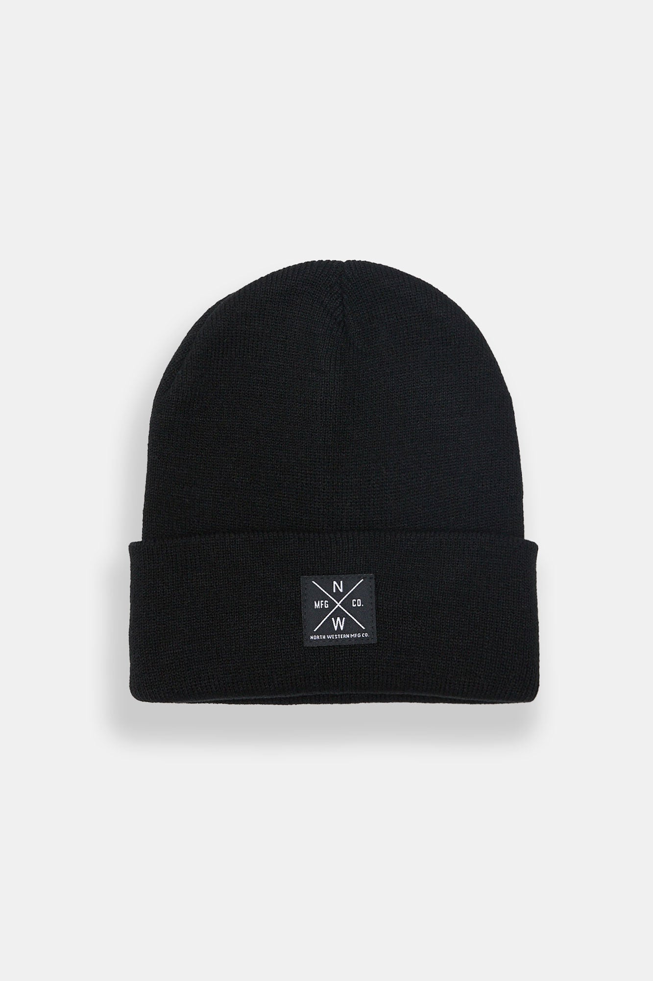 North Western Square Patch Logo Rolled Cuffed Beanie