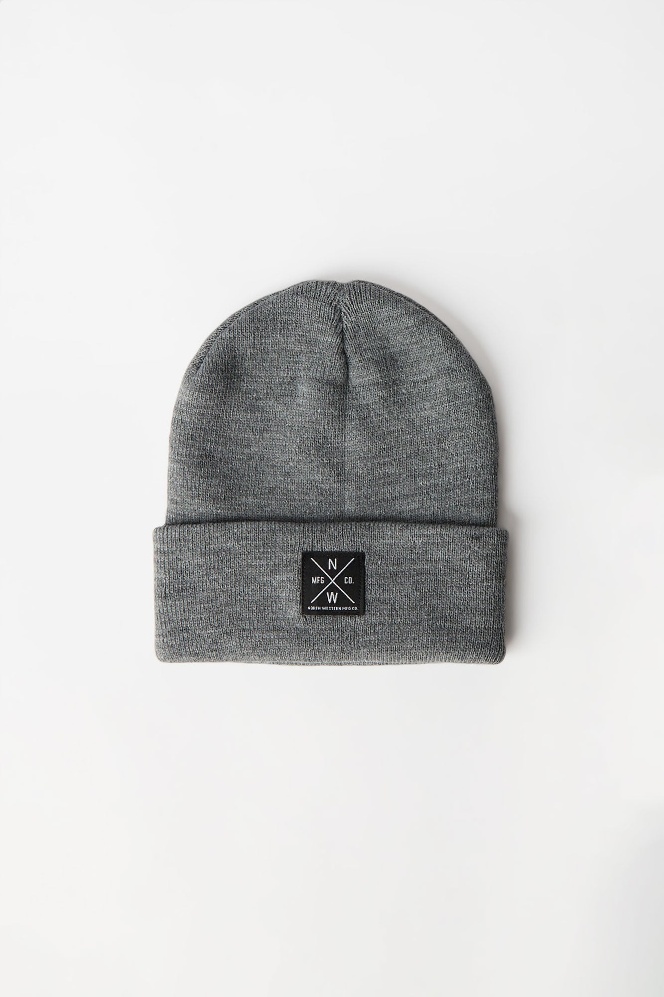 North Western Square Patch Logo Rolled Cuffed Beanie