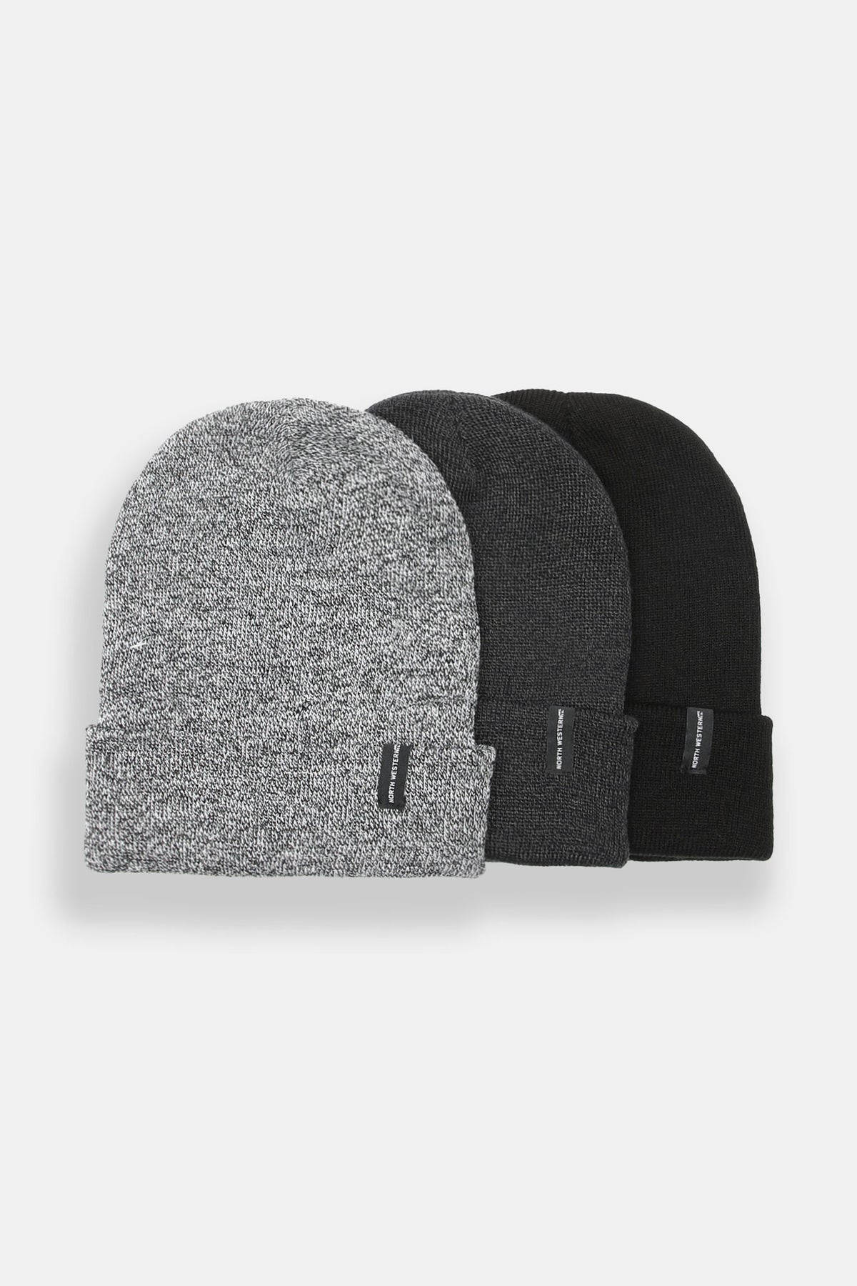 North Western Rolled Cuffed Beanie 3-Pack