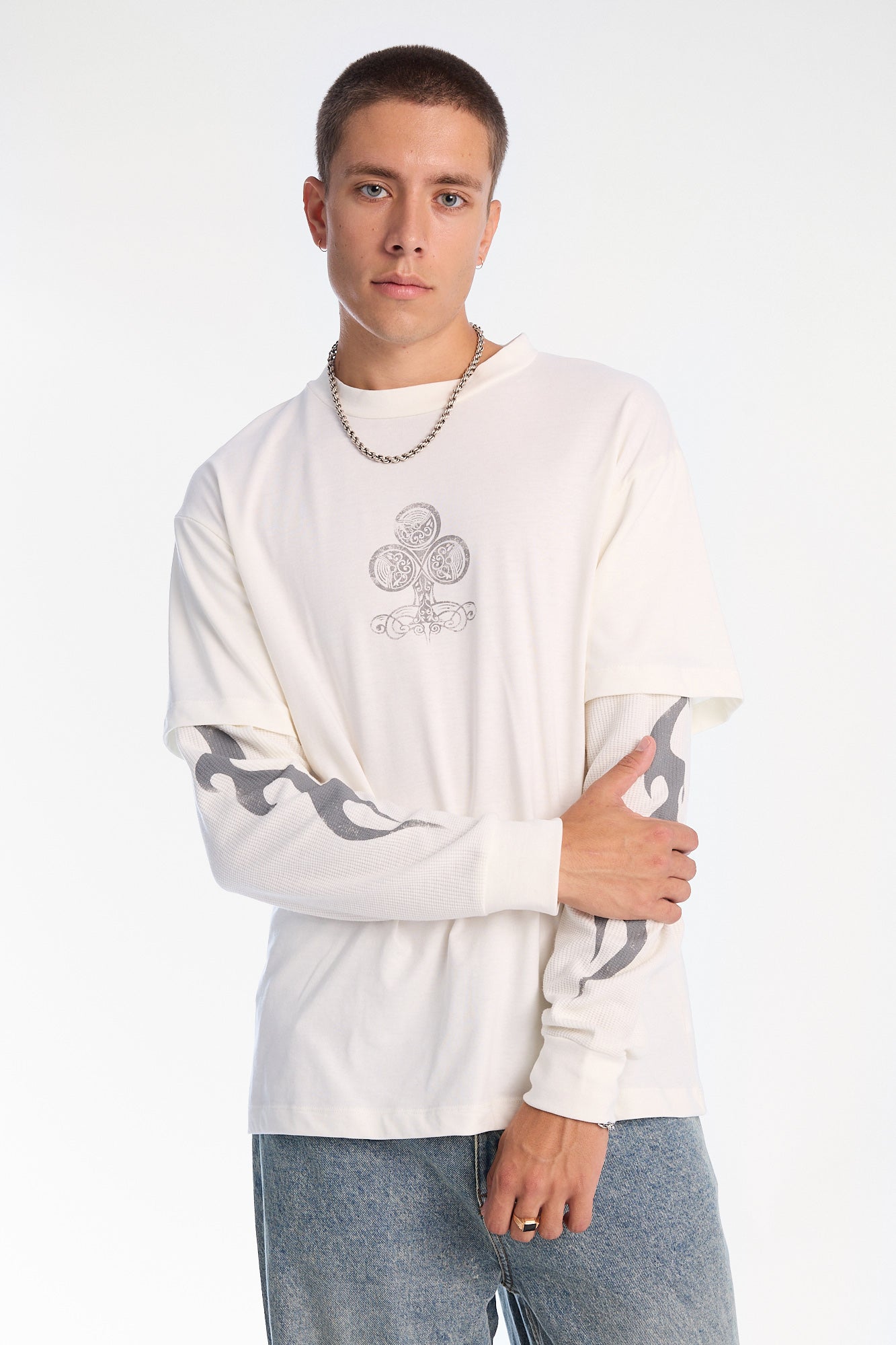 Clover Graphic Essentials Thermal Layered Twofer Tee