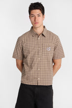 Chemise à carreaux coupe droite à manches courtes brodé cartes à jouer thumbnail 1