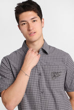 Skull Embroidered Plaid Boxy Short Sleeve Shirt thumbnail 2